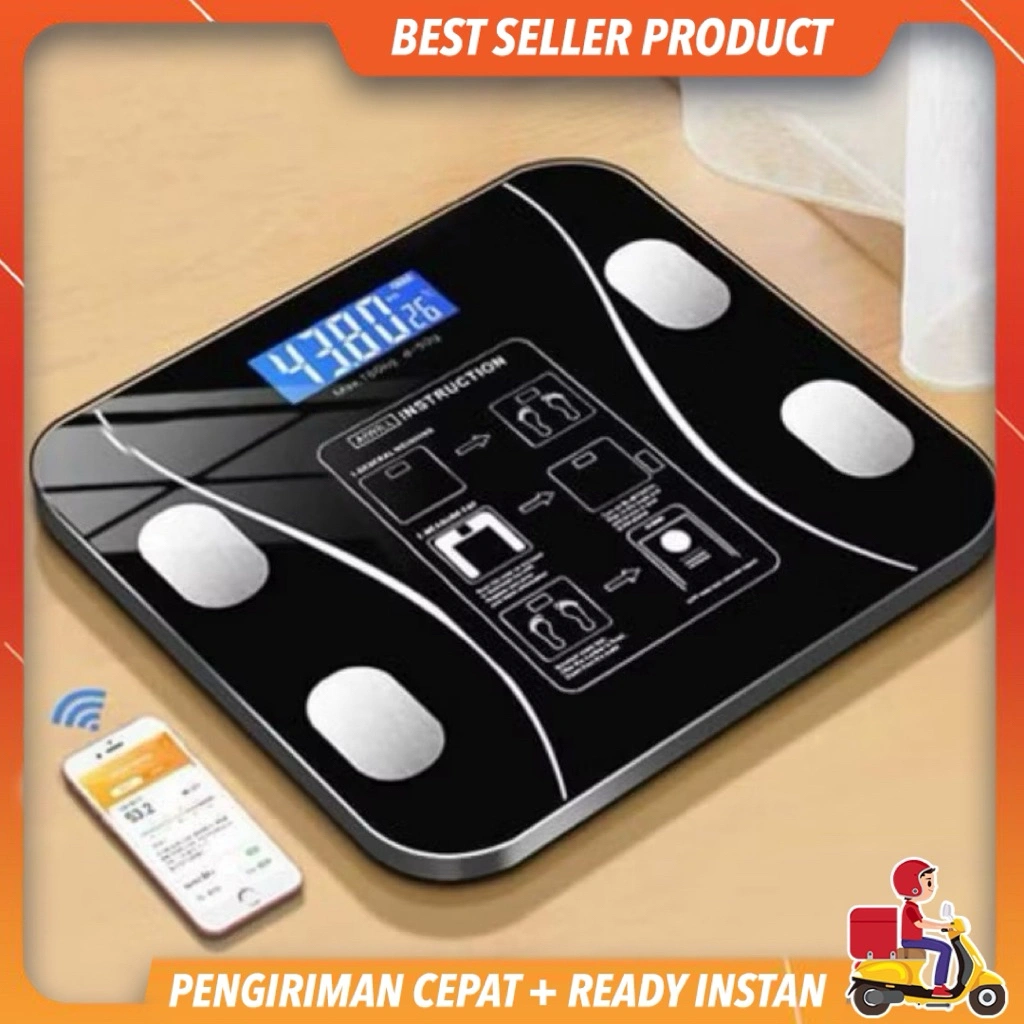 Timbangan Badan Digital Body Fat Monitor With App Smart Weight Scale / Timbangan Badan Digital Bluetooth 180Kg