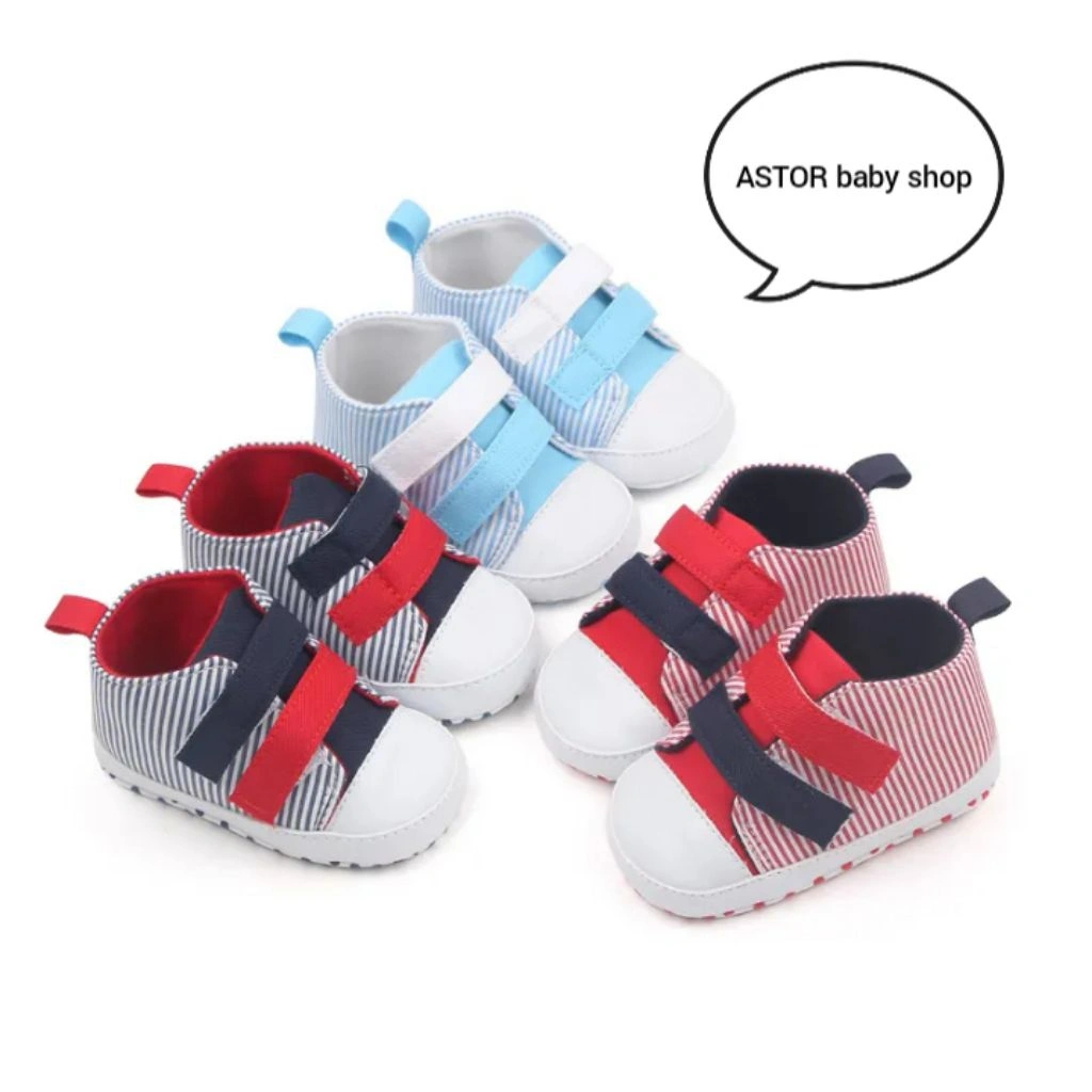 sepatu bayi laki laki perempuan salur sol lentur untuk usia anak 0-14bln