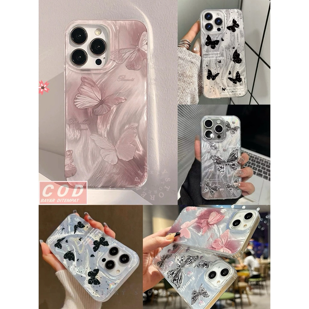 HARD CASE BUTTERFLY FOR OPPO A5i A5X A5 A5PRO A3PRO A3X A3 NFC A60 A58 A38 A18 A17 A17K A16 A15 A77S A57 A96 A76 A95 A74 A54 A12 A11K A7 A5S A53 A33 A3S A1K A71 A37 A31 A5 A9 2020 F1S F5 F7 F9 / SOFT AKRILIK KUPU / AESTHETIC KOREAN CASE GLOSSY SILIKON