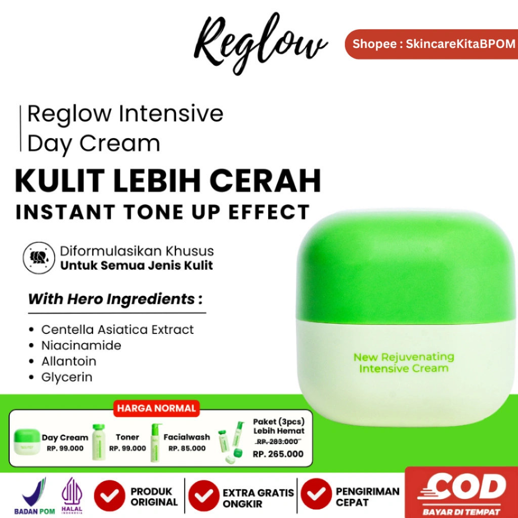 REGLOW DAY CREAM REJUVENATING INTENSIVE CREAM WAJAH KRIM ORIGINAL BPOM PENGHILANG FLEK HITAM