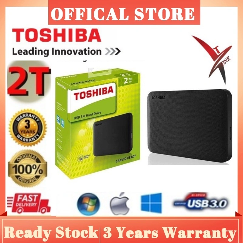 Toshiba Canvio Basic 1TB/2TB/4TB HD Hardisk Eksternal Ukuran2.5 HDD External USB 3.0 harddrive Portable Hardisk External Hard Disk