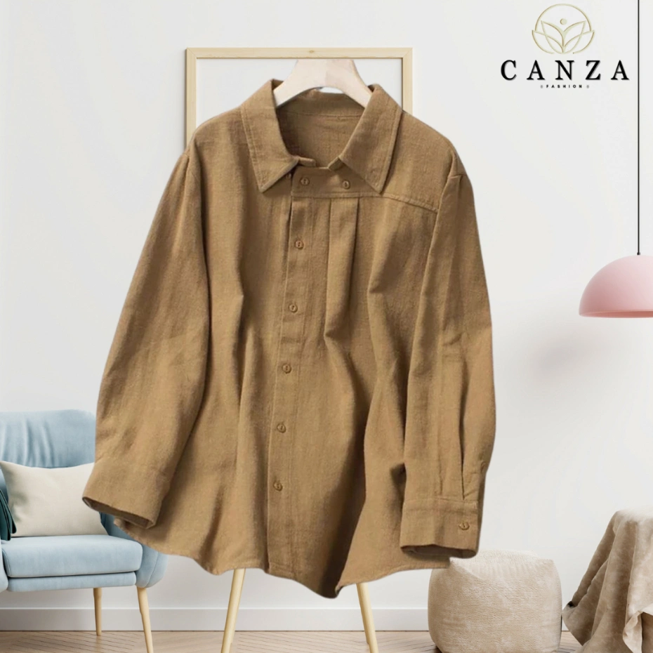 Kemeja Wanita Linen -  Blouse Jane - Atasan Wanita Linen Blouse Jane Kemeja Wanita Lengan Panjang