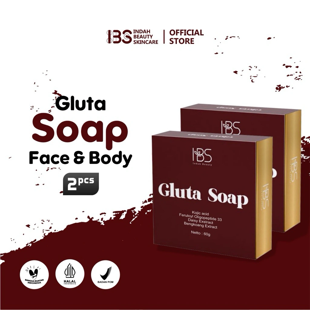 Gluta Collagen Soap Sabun Pemutih Badan Whitening Niacinamide & Kojic acid ( 60gr x 2 pcs pink )