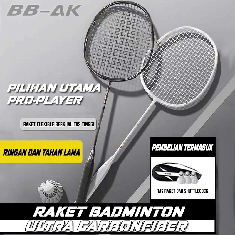 Raket Badminton CarbonFiber High Quality Paket Tas Raket Dan ShuttleCock