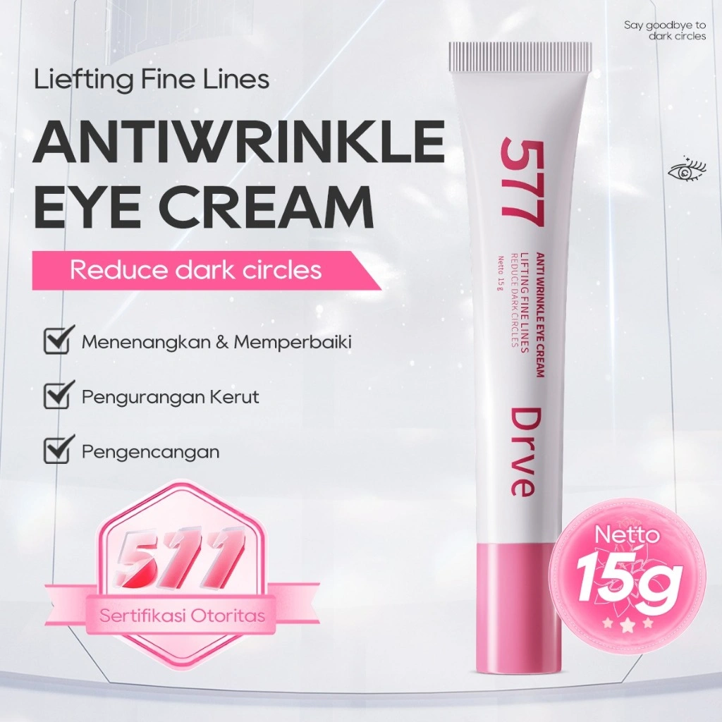 DRVE 577 ANTI WRINKLE REATION EYE CREAM Niacinamide & Retinol  Mengencangkan & Mengencangkan Area Mata | Pudar Garis Halus