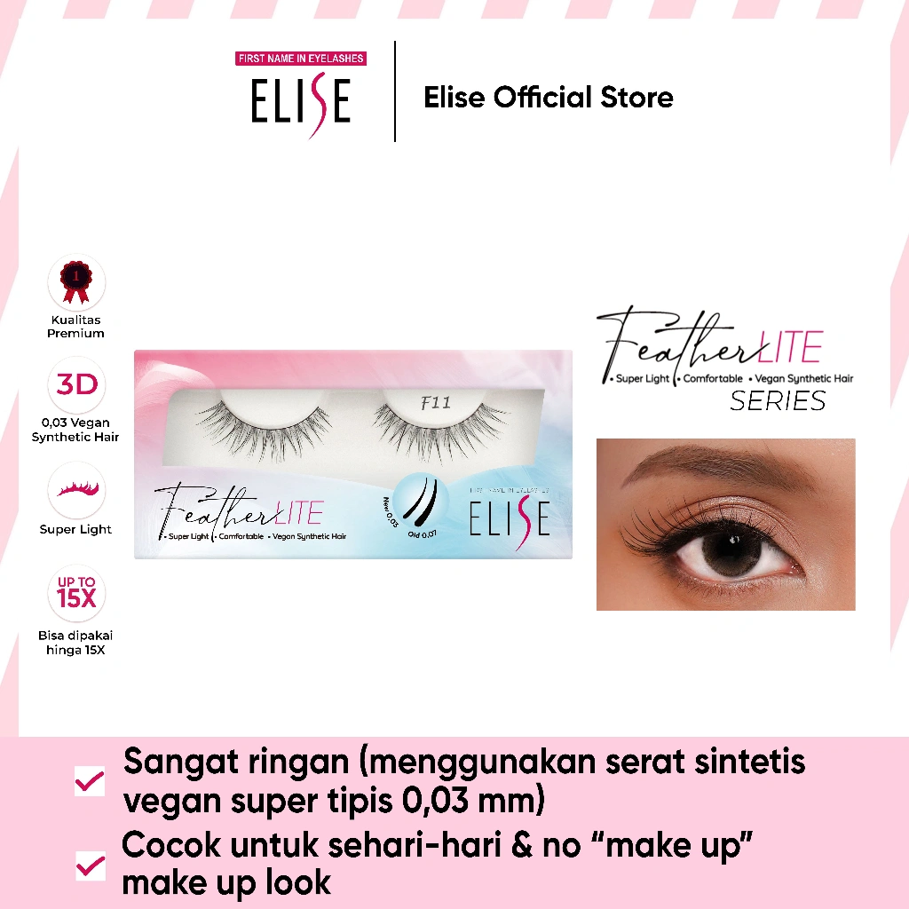 Bulu Mata Elise - FeatherLITE F11 - Natural Look/Super Ringan/Daily Use