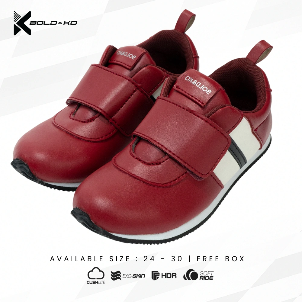 BOLD&KO Simon Merah Sepatu Anak Premium /Sepatu Anak Laki - Laki /Sepatu Anak Perempuan/Sneaker Anak
