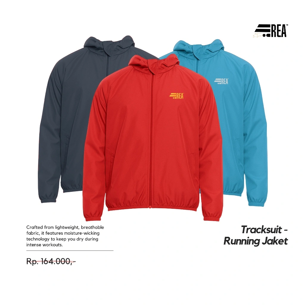 REA ACTIVEWEAR - Jaket Pouch Parasut Running Unisex Windbreaker