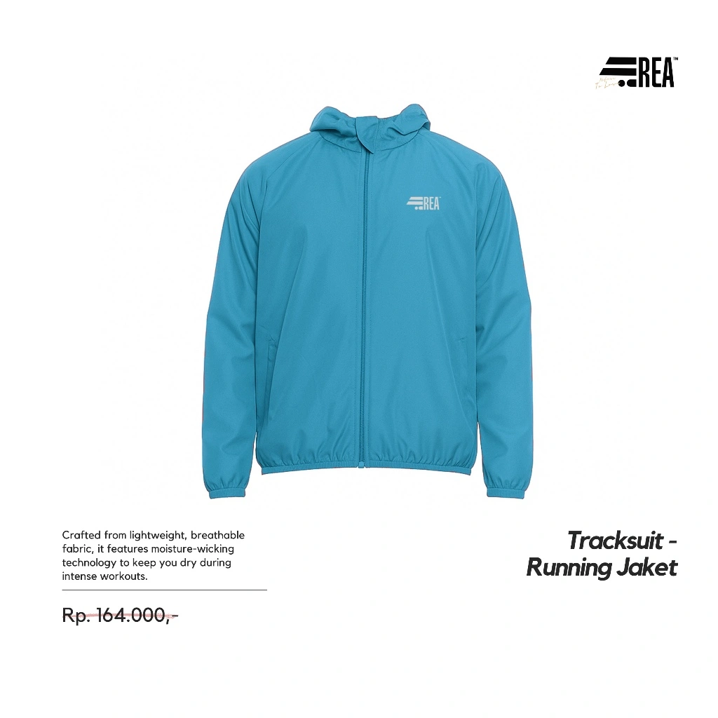 REA ACTIVEWEAR - Jaket Parasut Running Olahraga Windrunner