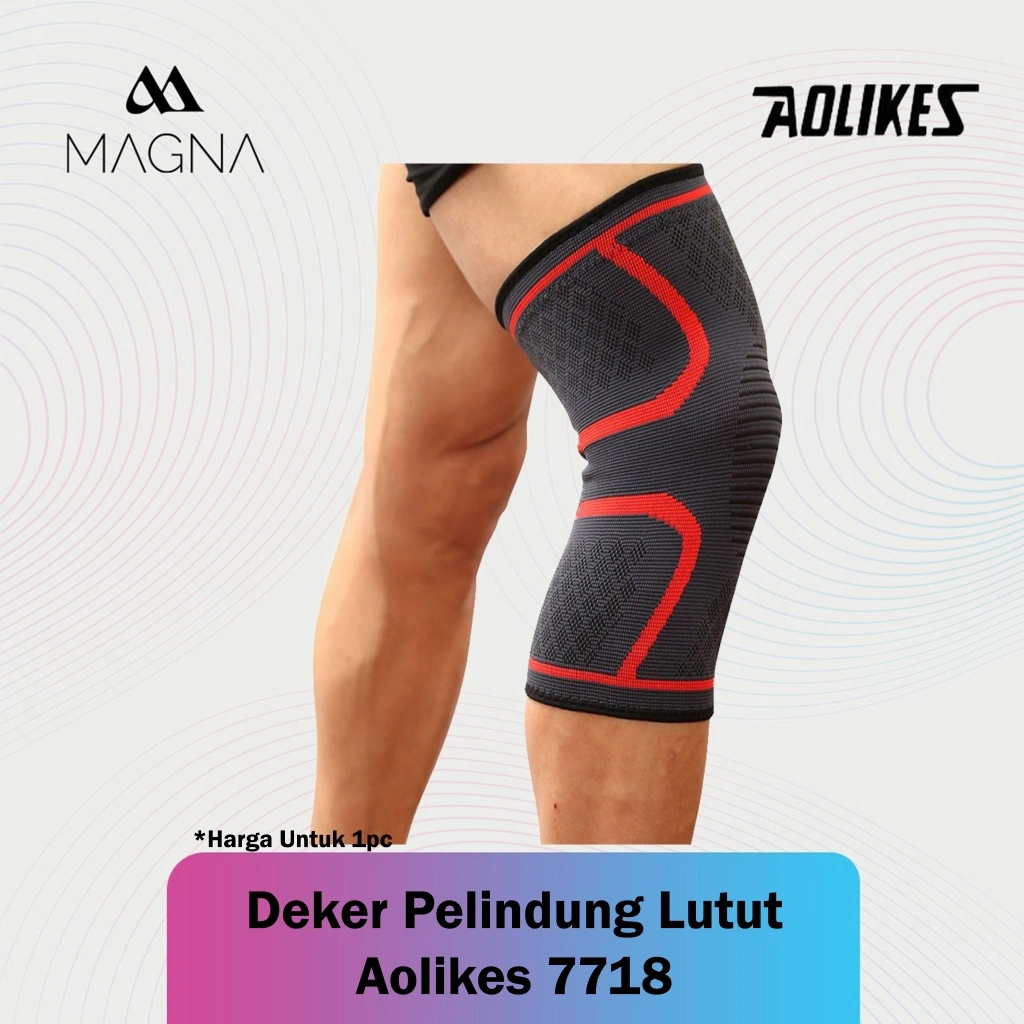 Pelindung Lutut Aolikes 7718 Protector Kneepad Anti Slip Olahraga Futsal Tenis Basket Lari Gym Voli Fitness Deker Penyangga Lutut Support Decker Knee Pad Elastis