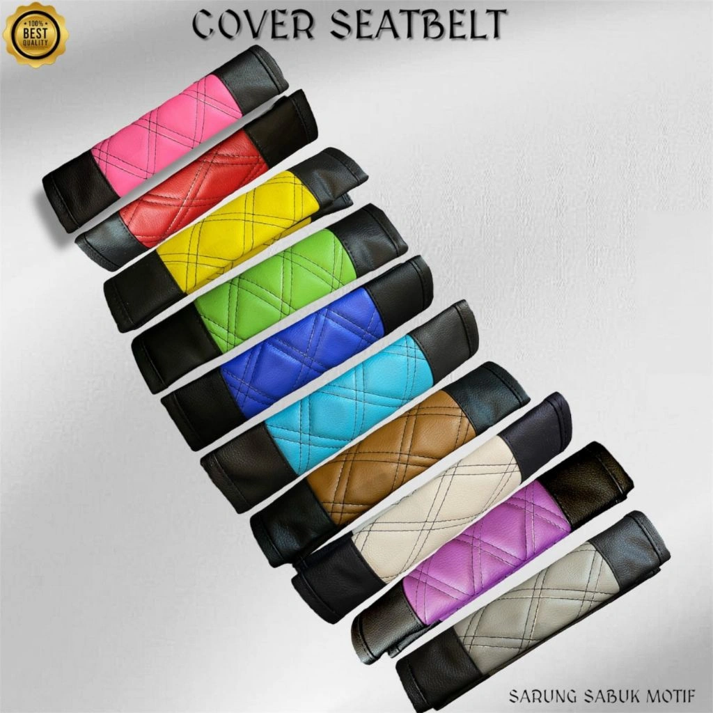 Cover Seatbelt Sarung Sabuk Pengaman Mobil Universal Bahan Kulit Premium Aksesoris