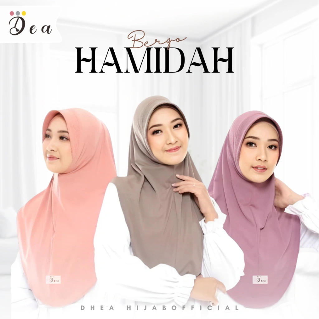 Hijab Bergo Hamidah Size M Menutup dada // Bergo instan Hamidah jersey premium//HIjab Instan Trendy