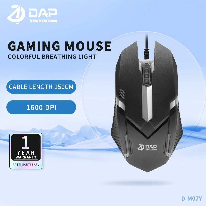 DAP D-M07Y Gaming Mouse 1600 DPI LED USB - Garansi 1 Tahun