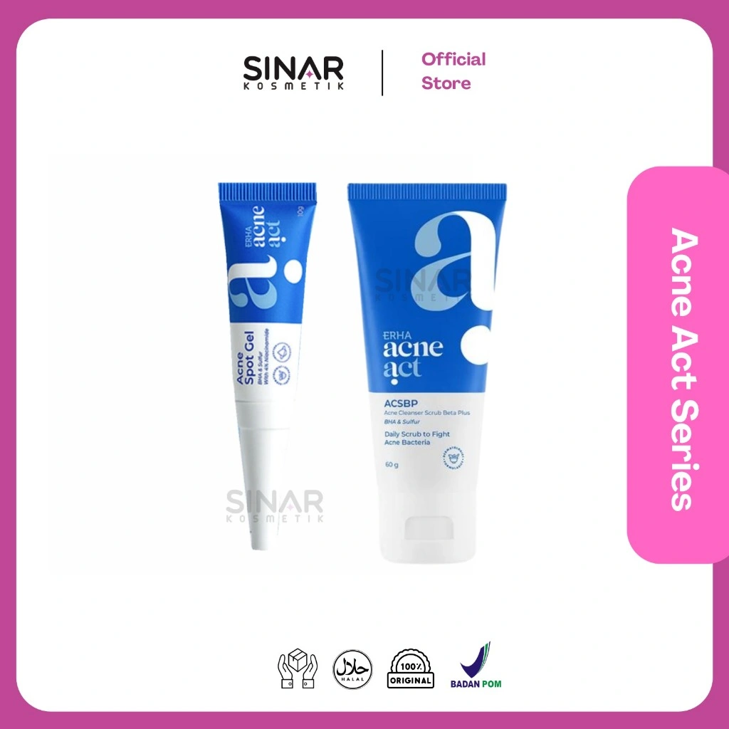 ERHA Acneact Series - Acne Spot Gel 10g | Acne Cleanser Scrub Beta Plus ACSBP 60g