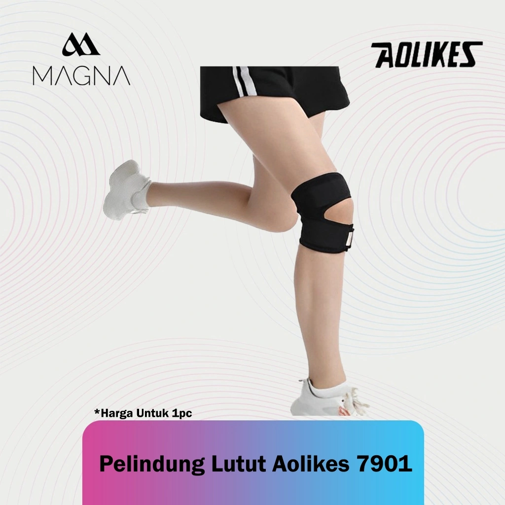 Pelindung Lutut Aolikes 7901 Deker Penyangga Cidera Lutut Sport Olahraga Lari Gym Basket Voli Tenis Futsal Support Protector Kneepad Decker Terapi Dengkul Elastis Anti Slip