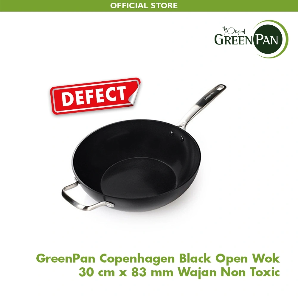 [DEFECT] GreenPan Copenhagen Black Open Wok 30 cm x 83 mm Wajan Non Toxic