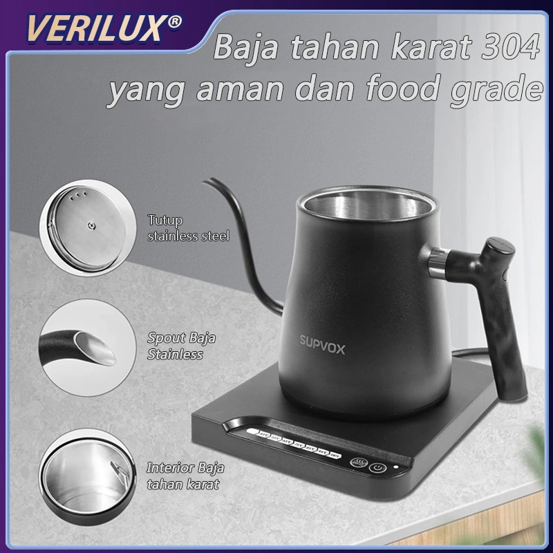 Gooseneck Electric Kettle for Hot Water Kettle with Temperature Control 1 Liter Hot Water Boiler for Home 1000W gooseneck Kettle with 7 Temperature Button for Pour Over Coffee