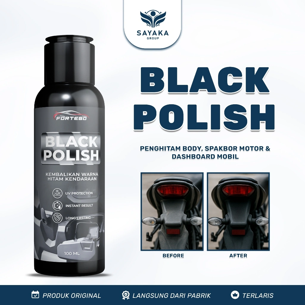 Sayaka - Back to Black Trim Restorer Penghitam Body Motor Mobil Dashboard Spakbor