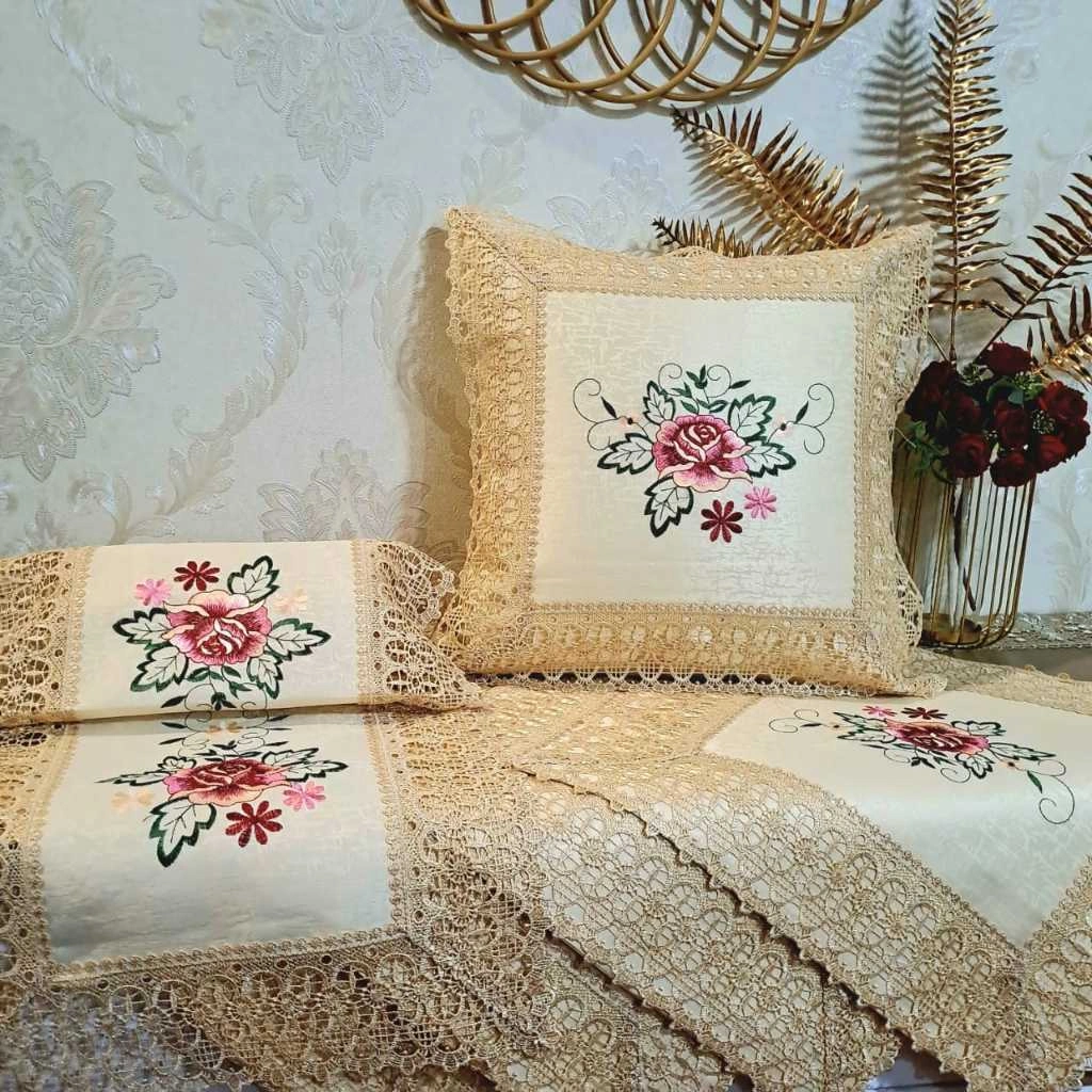 Sarung Bantal Sofa Kursi Set Bordir Impor Mewah 40x40 45x45