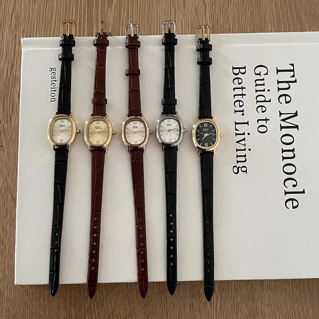 DGC W509 Jam Tangan Quartz Wanita Korean Thin Belt Student Simple Oval Temperament Watches Kecil COD