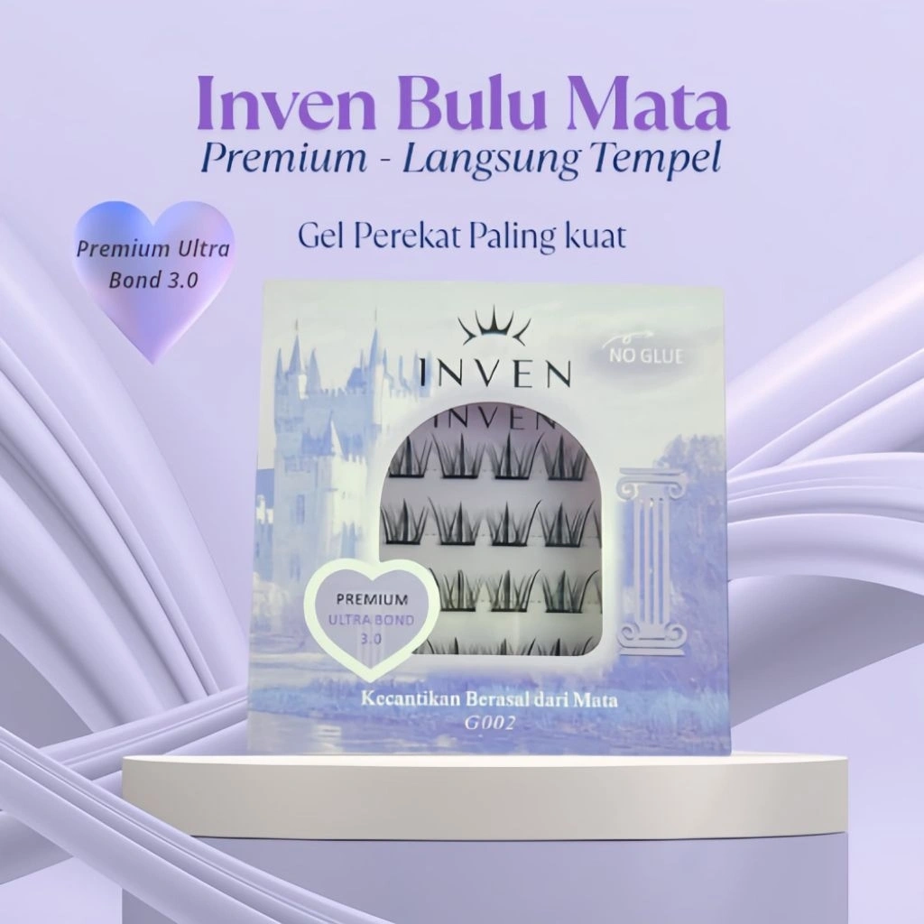 《LANGSUNG TEMPEL》Premium G002 TEBAL LENTIK Bulu Mata Palsu Tanpa Lem Korean Look FREE PINSET / Tweezer hasil natural  Eyelash Box  Bulumata Extension NATURAL