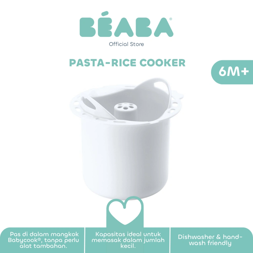 [Aksesoris Babycook Plus/Duo] Beaba Baby Pasta Rice Cook Plus White - Pemasak Nasi Pasta Beaba Baby (Putih)       