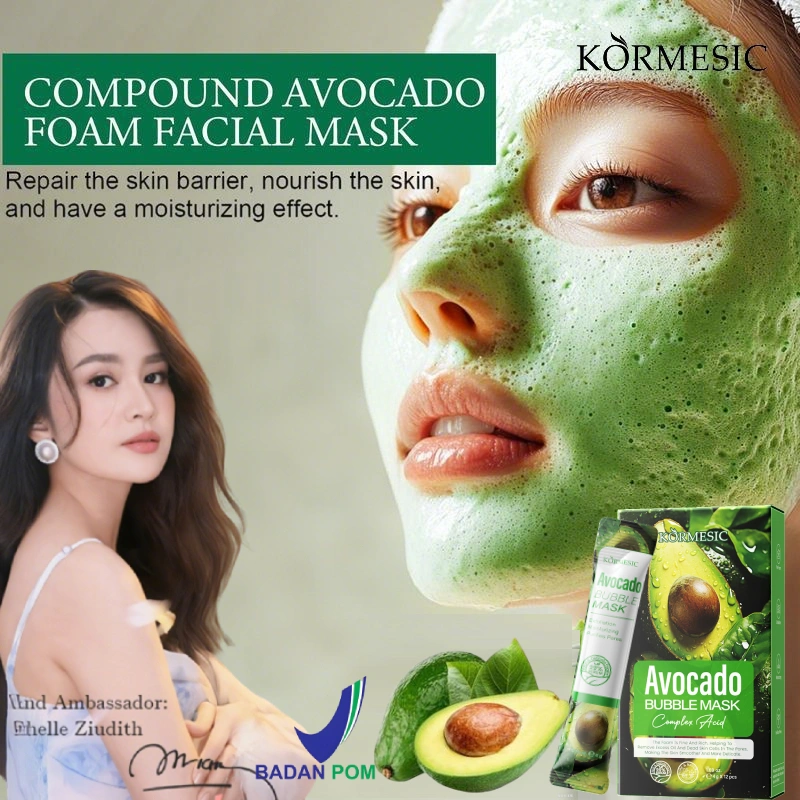 (BPOM) Avocado Bubble Mask Pores Cleansing Mask Masker Kupas Penghilang Komedo Masker Penghilang Jerawat memberikan kulit Anda kelembutan seperti bayi