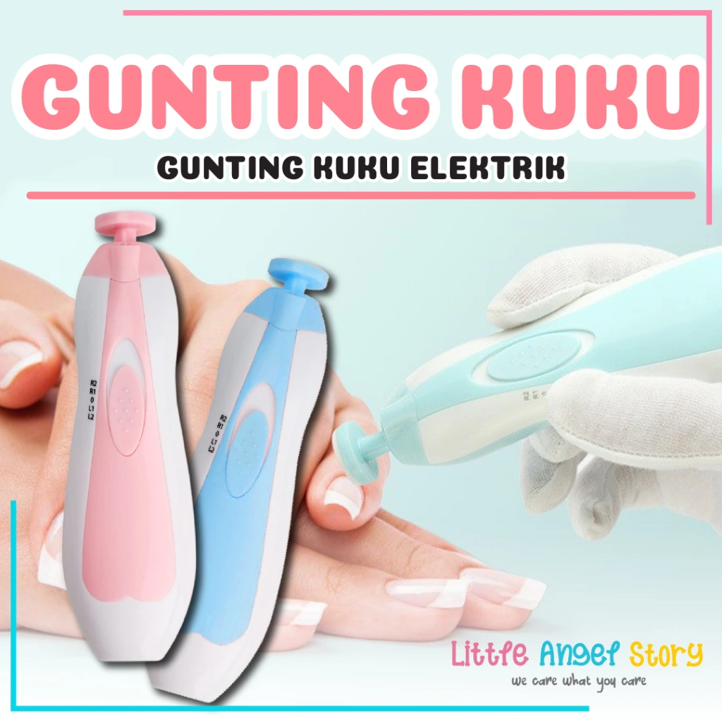 GUNTING KUKU BAYI ELEKTRIK SET Baby Care Electric Nail Trimmer Peralatan Pemotong Kuku Bayi New Born Clippers Set Tool Perlengkapan Anak Alat Kikir Kuku