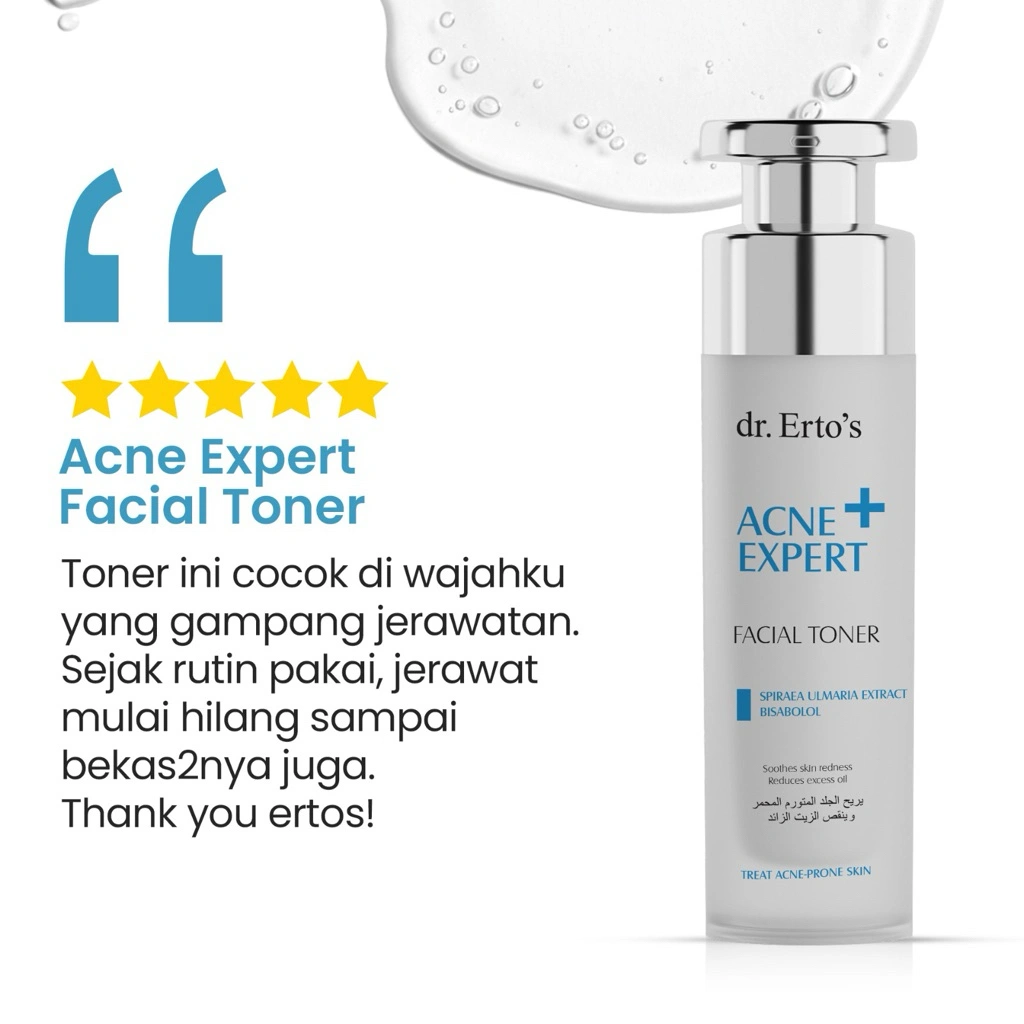 dr Ertos Acne Expert Facial Toner / Untuk Kulit Berminyak / Untuk Kulit Berjerawat / Acne Prone Skin / Oil Control / Anti Inflamasi