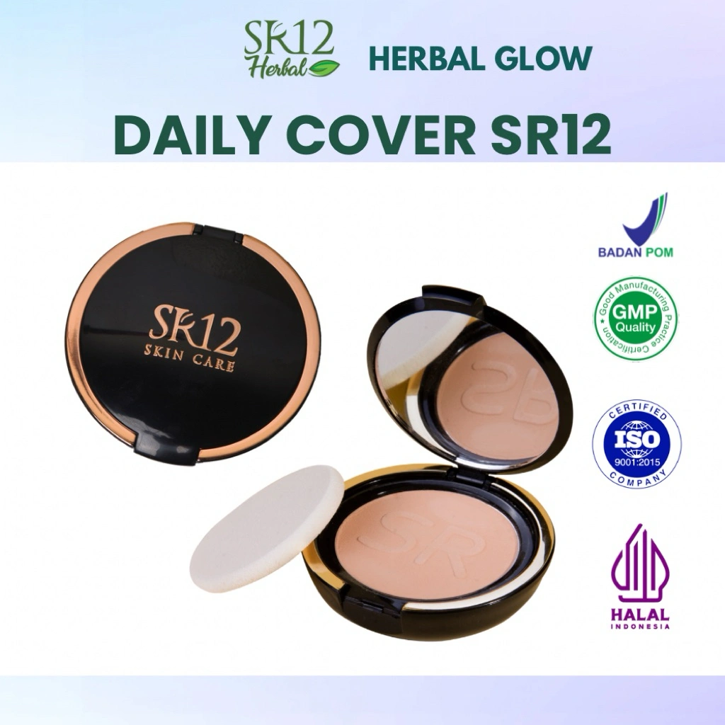 Bedak SR12 Bedak Anti Air dan Tahan Lama Daily Cover Natural Beige Sheerpink Bedak Padat Bedak Tabur