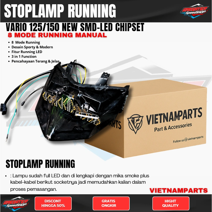 Stoplamp Honda new Vario 125 / 150 /160 Vietnamparts Lampu Stop Vario 2019 2020 2021 125/150-NEW