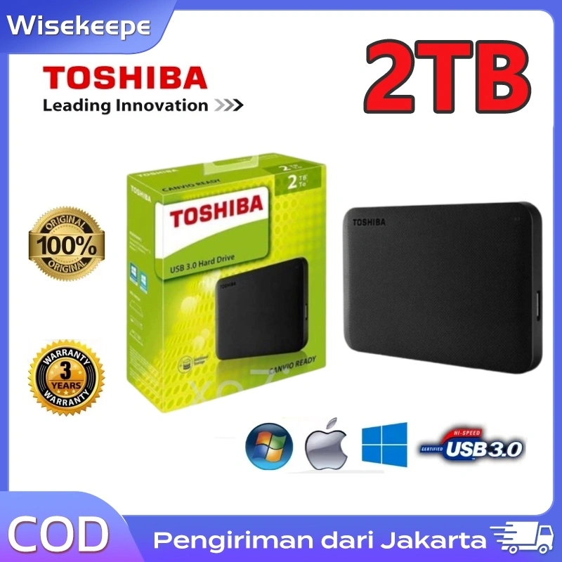 Toshiba Canvio Basic 2TB HD Hardisk Eksternal/ HDD External USB 3.0 Portable Hardisk External Hard Disk Hardisk Eksternal Toshiba