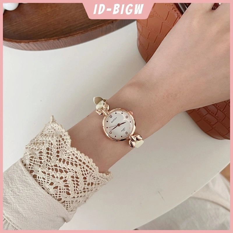 【Ready】BARSH Jam Tangan Wanita Analog Kulit Bulat Simple Fashion Jam Tangan Wanita Terbaru 2024 Elegan Original Elegan Mewah Casual Kekinian Kece Dan Elegan Import Kecil Rantai Korea