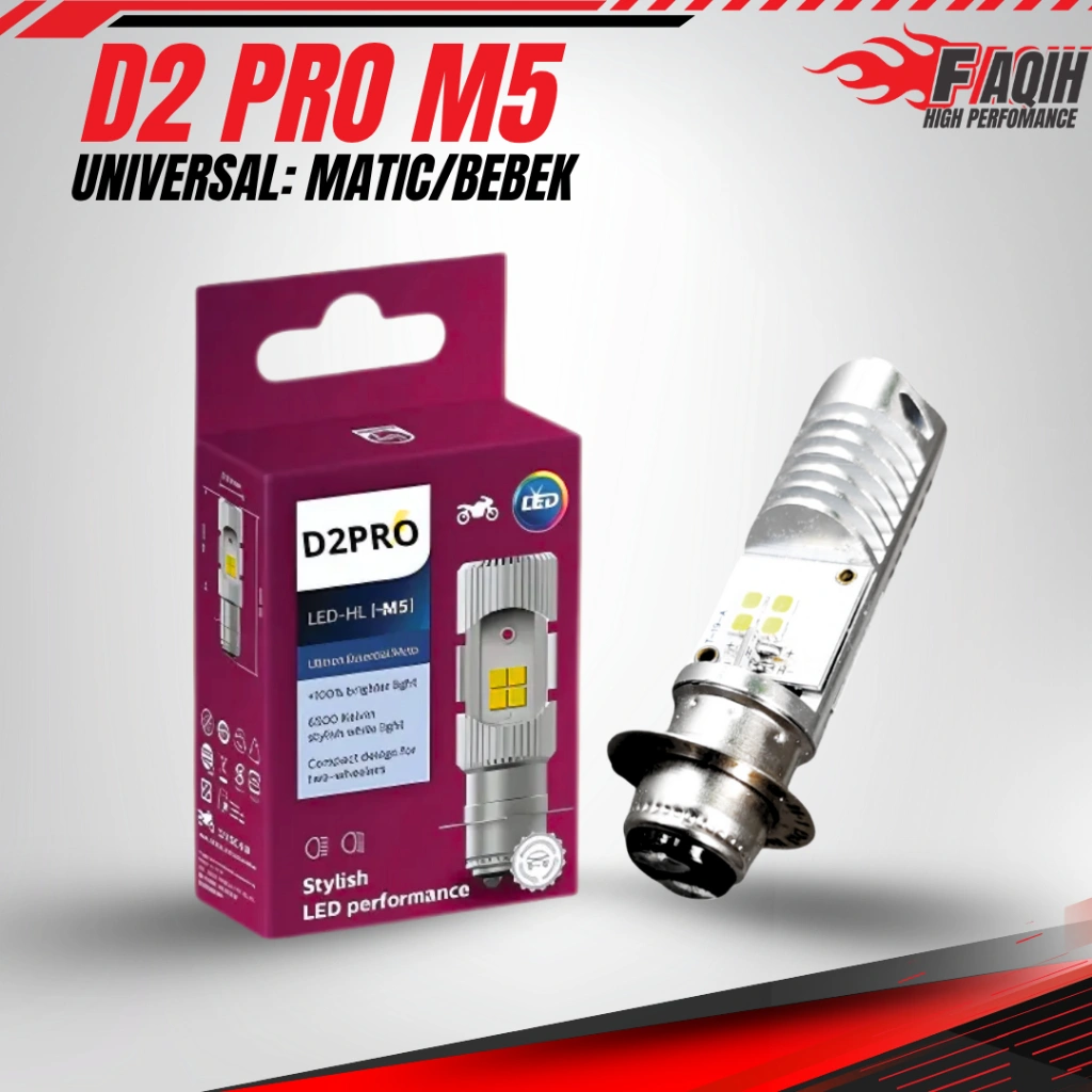 LAMPU BOHLAM MOTOR PUTIH TERANG LAMPU LED MATIC DEPAN MOTOR LED T19 M5 H6 12V KAKI 1 PUTIH D2PRO