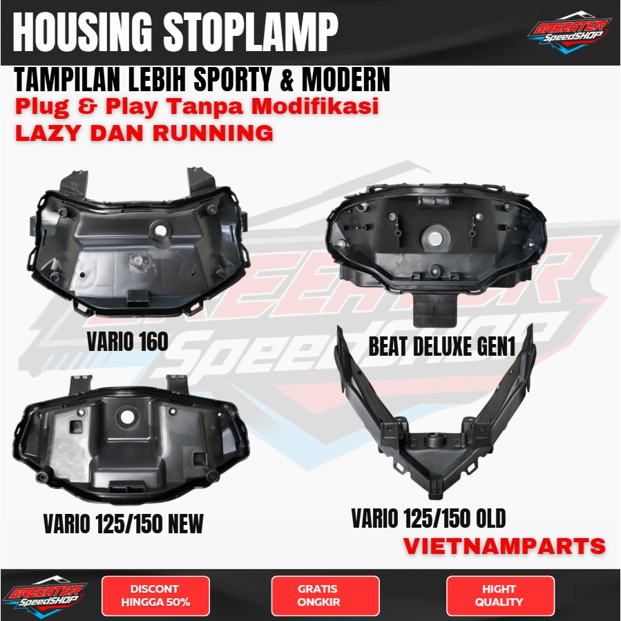 HOUSING dudukan Stoplamp vario 125/150 new HOUSING vario 125/150 OLD HOUSING VARIO 160 BEAT DELUXE DLL