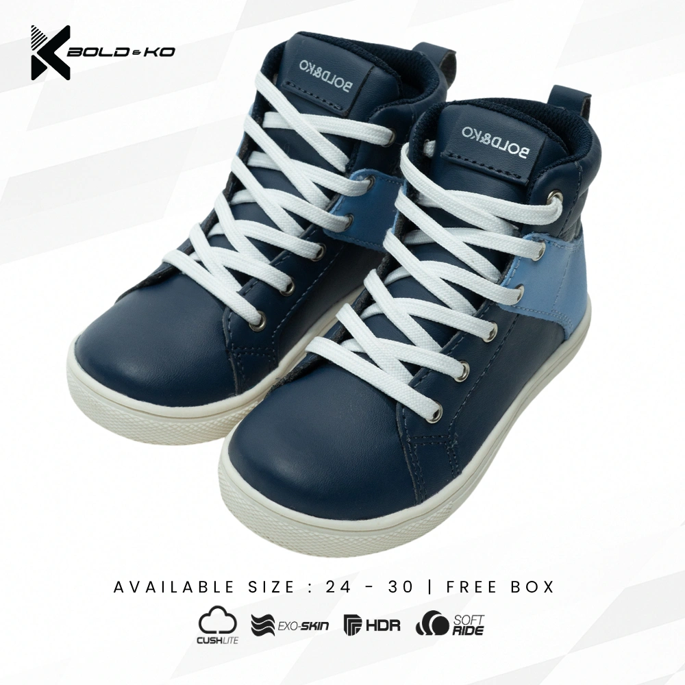 BOLD&KO Gabriella Biru Sepatu Anak Premium / Sepatu Anak Laki - Laki / Sepatu Anak Perempuan