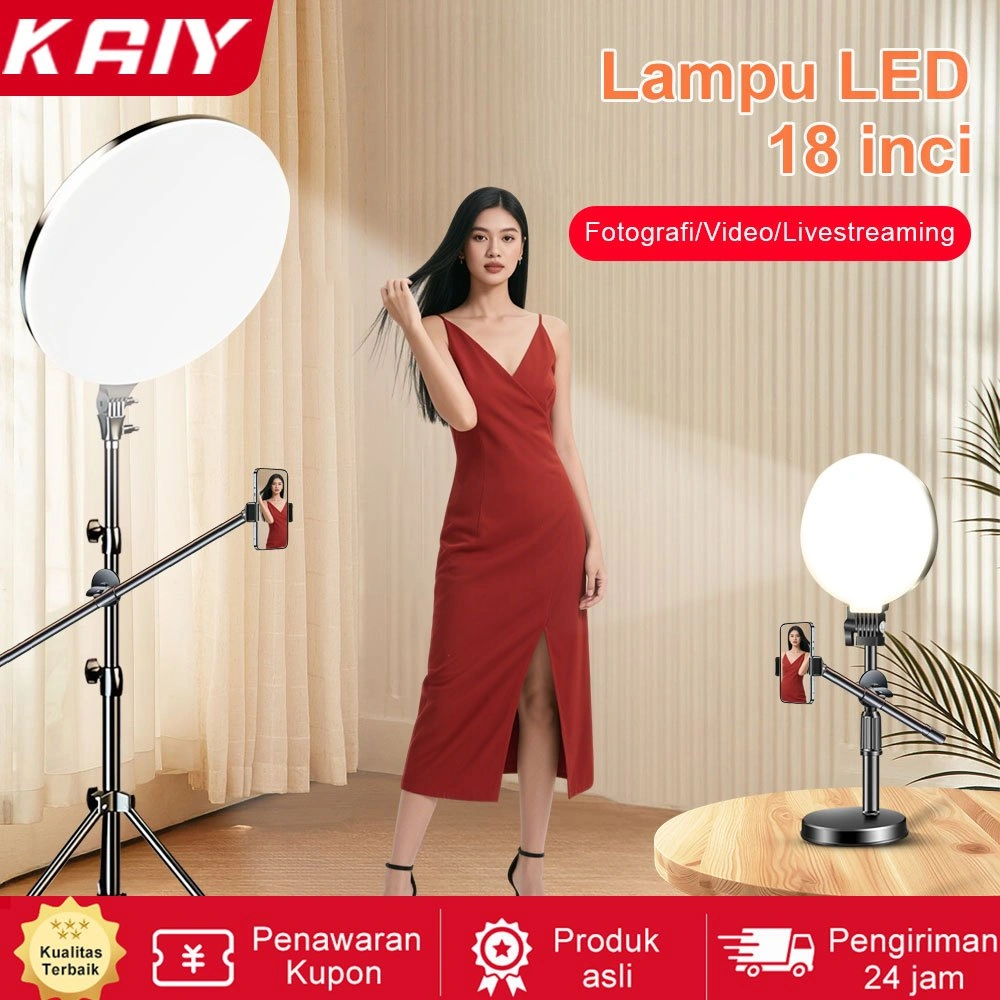 【✨Pilihan Utama Kreator】KAIY 43CM Lampu konten kreator ring light+210cm Tripod  Food Shooting Video/Livestreaming Portabel Lighting Studio Restorasi Tiga warna