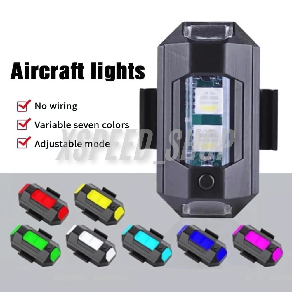 Promo LAMPU LED KEDIP PESAWAT RGB LED AIRCRAFT PLANE 7 WARNA USB MOBIL MOTOR SEPEDA BANYAK MODE Motor Peringatan Lampu Tahan Air USB