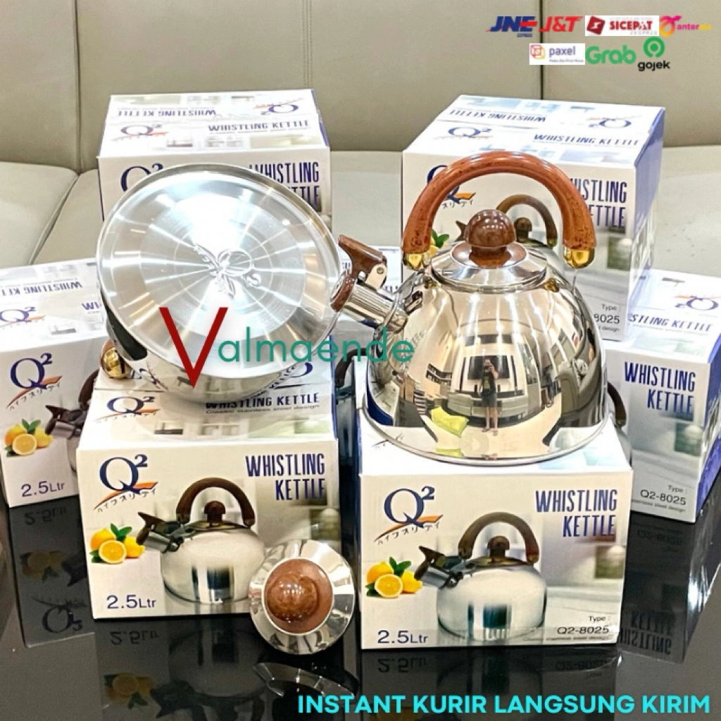 Teko Siul Teko Bunyi Stainless Steel 2.5 Liter Whistling Kettle Packing Bubble Wrap Q2 8025