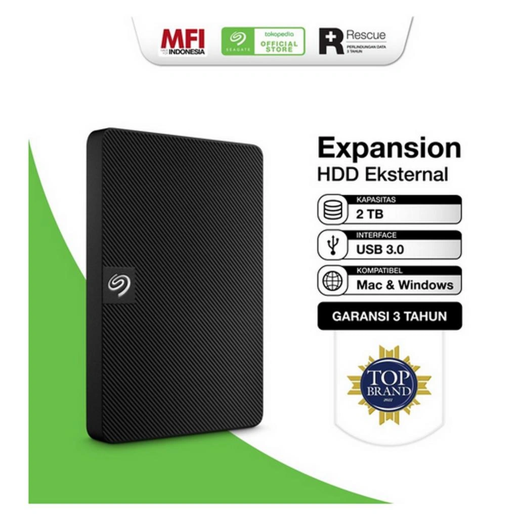 Hardisk Harddisk HDD Eksternal Seagate Expansion 2TB | 2.5" inch | STKM2000400 | Garansi Resmi 2 Tahun