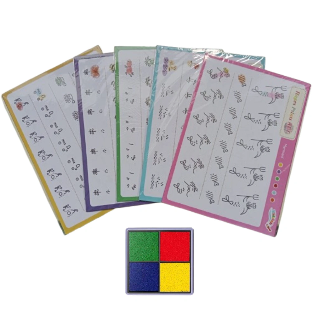 KIDSINK 5 Seri Finger Print Art / Aktivitas Mewarnai Anak / Coloring Sensory Play / Dilengkapi Stamp