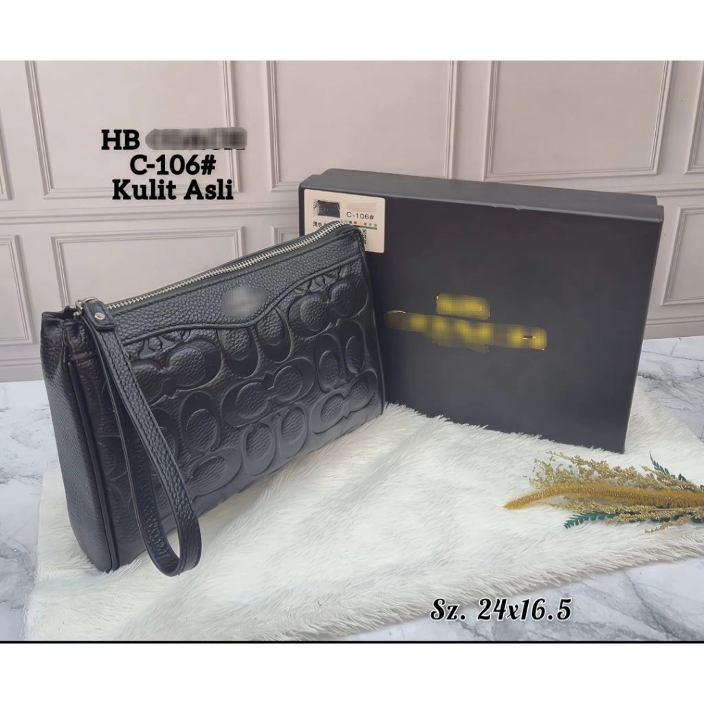 HandBag Clutch Kulit Pria Elegan Free Box