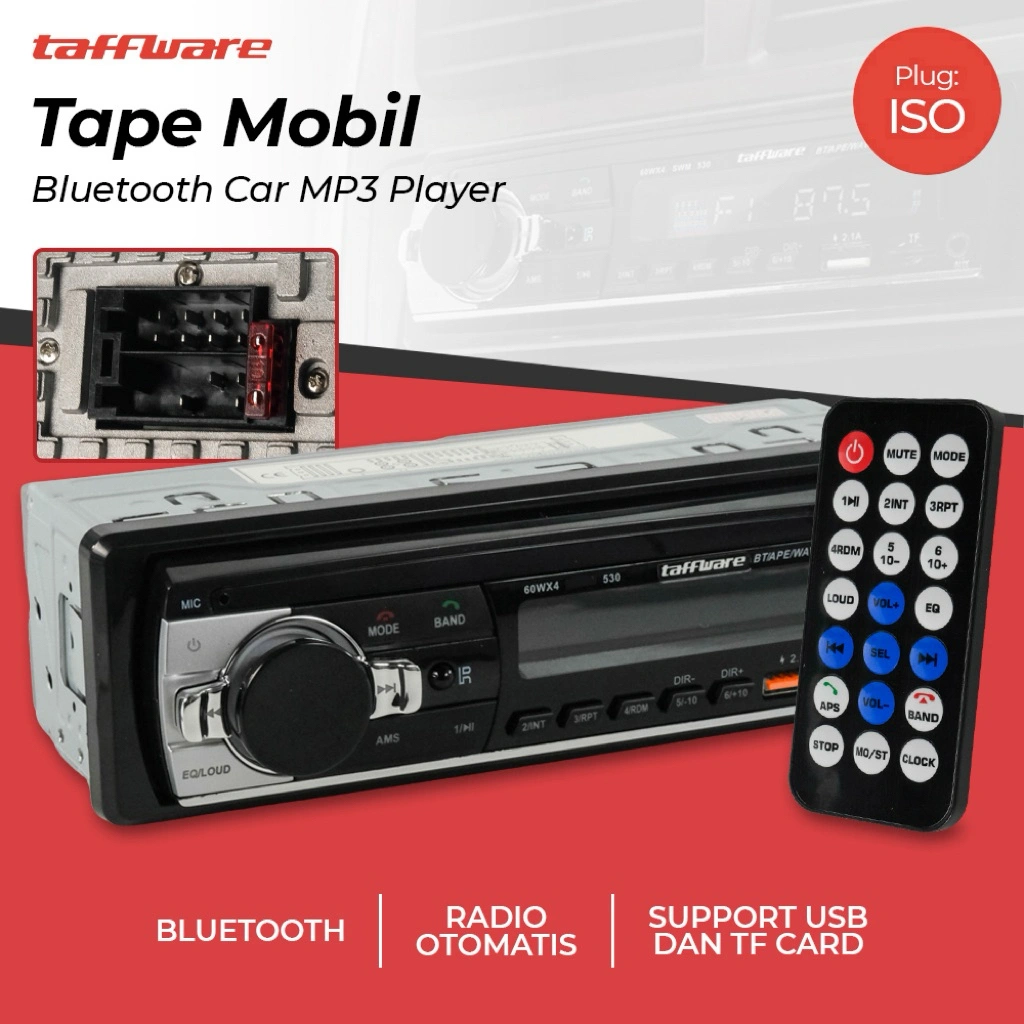 Audio Tape Mobil Bluetooth Radio MP3 Player Doble USB JSD530