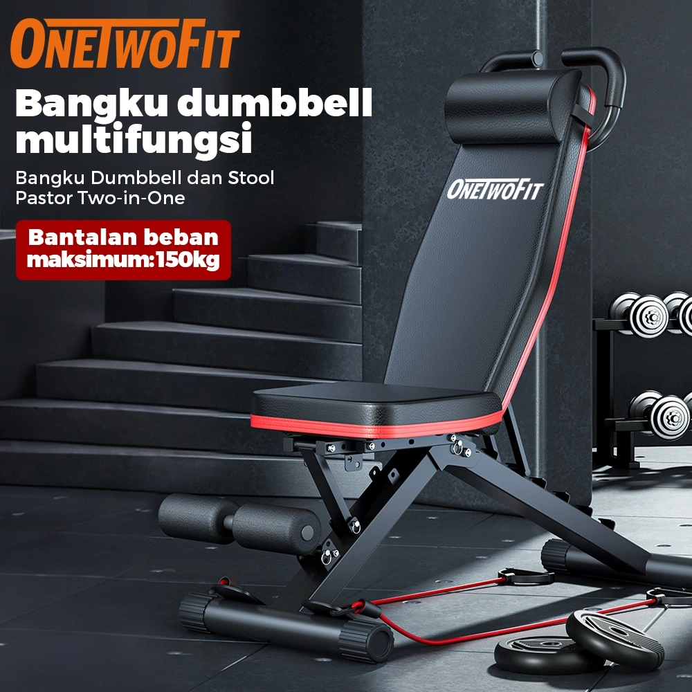 OneTwoFit Dumbbell Bench Roman Chair Sit Up Bench bench press home gym bench press alat olahraga bench gym fitness home gym matras olahraga alat sit up di rumah