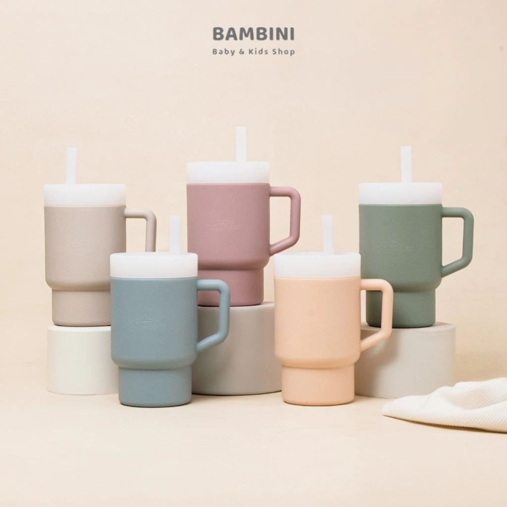 Bambini - Tumbler Silicone Anti Penyok Anti Pecah Anak | Training Sippy Cup | Botol Minum