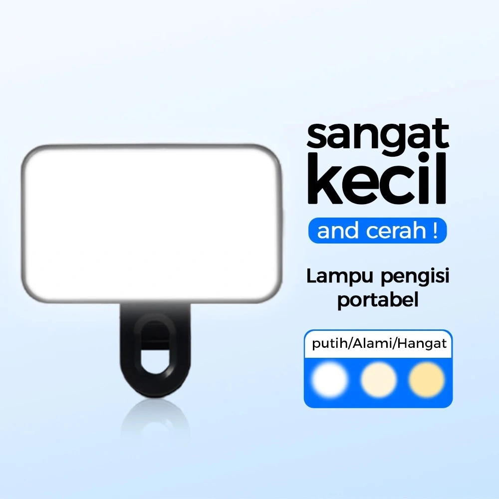 PL4 Lighting Konten 3 Warna Portable LED Light untuk Selfie dan Fotografi Lampu Saku Kecantikan Lampu Jepit Selfie Portable Mini Fill Light Live Streaming Video Call Universal