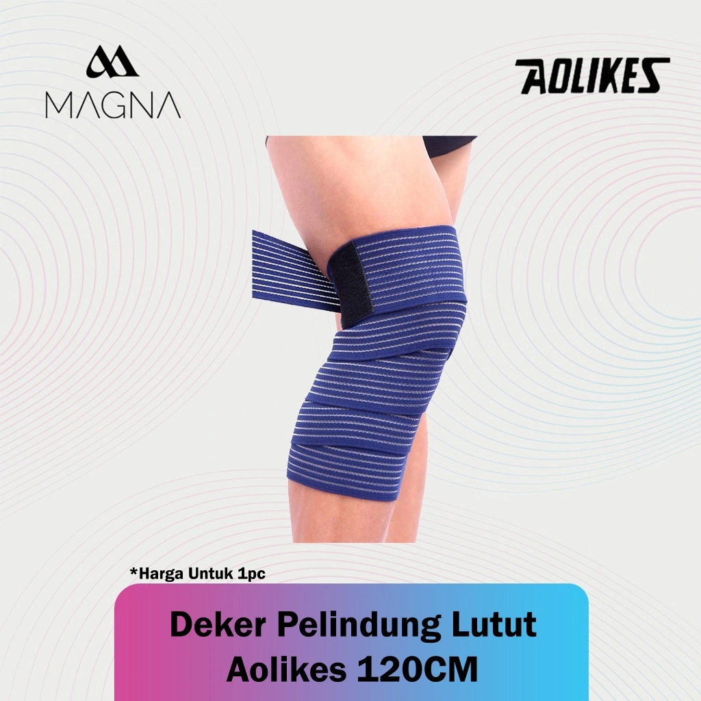 Pelindung Lutut Aolikes 1566 Support Protector Kneepad Elastis 120cm Olahraga Gym Lari Futsal Tenis Voli Fitness Basket Perban Penyangga Lutut Knee Pad Anti Slip