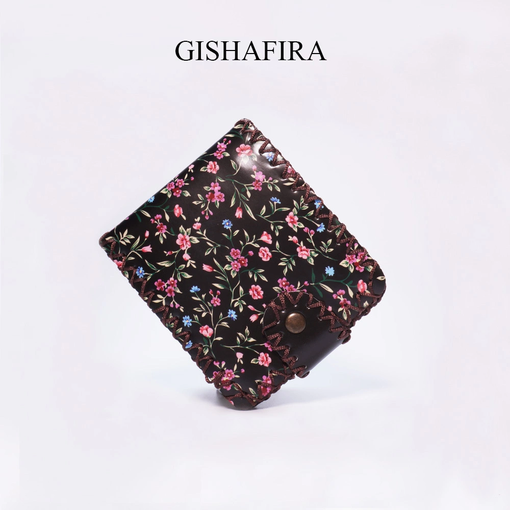 Gishafira dompet kerajinan tangan Dompet Lipat Wanita Floral Pattern Pink # Variasi 7