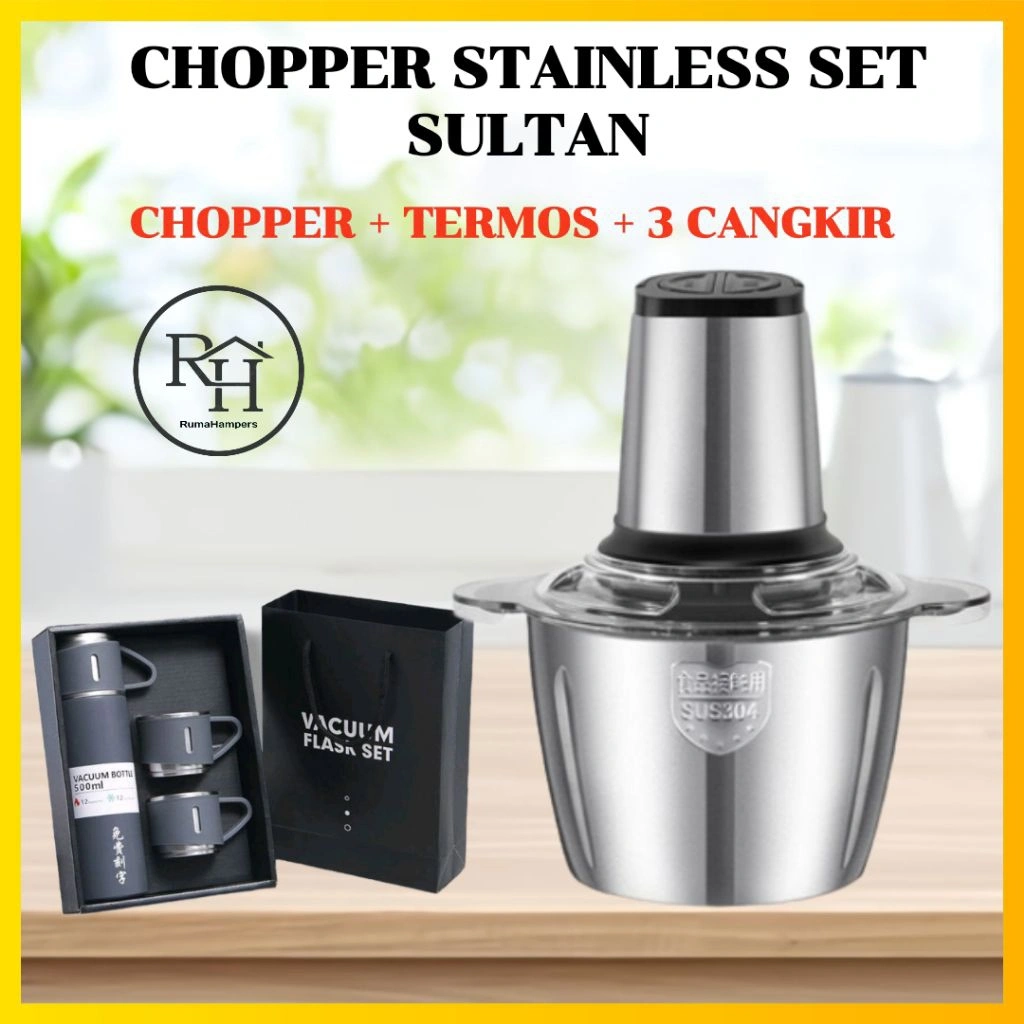 [RH] Blender Chopper Daging Stainless 4 Mata Pisau