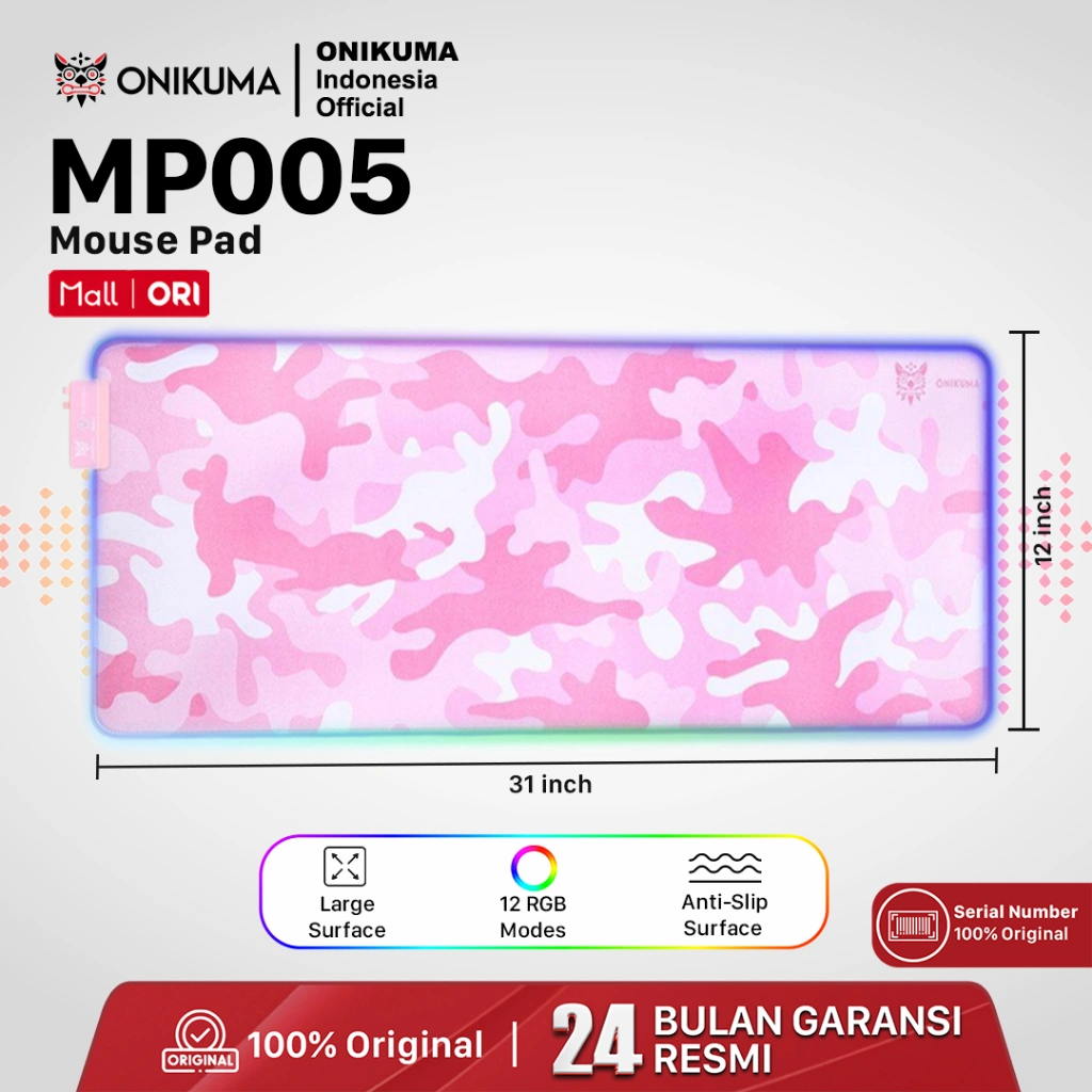 ONIKUMA MP005 RGB Glowing Mouse Pad PINKY 2024 NEW Accesories Computer - Accesories Gaming